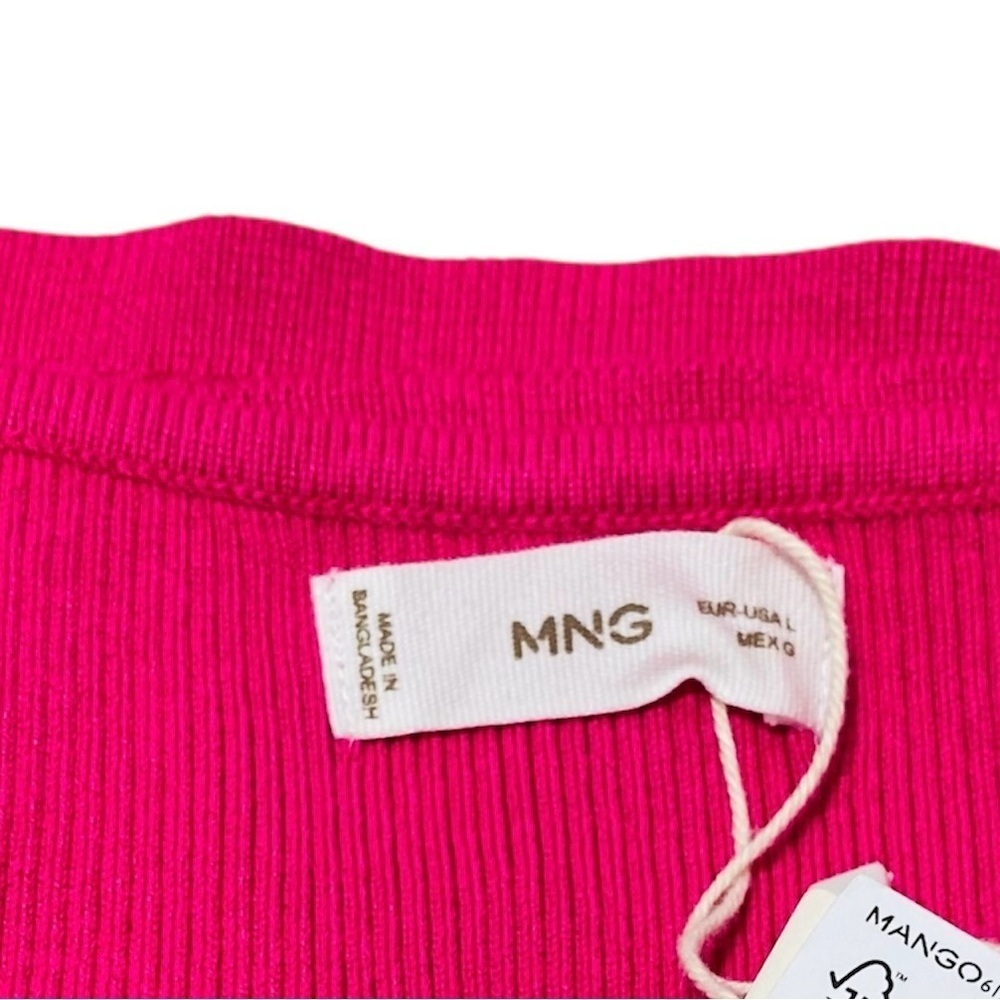 Mango Basics Pink Ribbed Crop Top - Picture 4 of 5